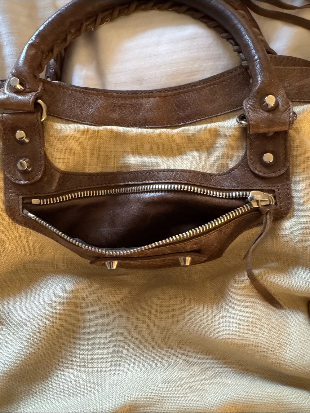 RARE 2006 Balenciaga City Bag- 2-way Linen/Chévre FULL SET - Picture 7 of 15